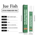JUE FISH Tragbarer, praktischer Fleckenentferner-Stift für Kleidungsentferner, Fleckenbleichstift für Kaffee, Lebensmittel, Öl, Teeflecken, schneller sauberer Stift 6
