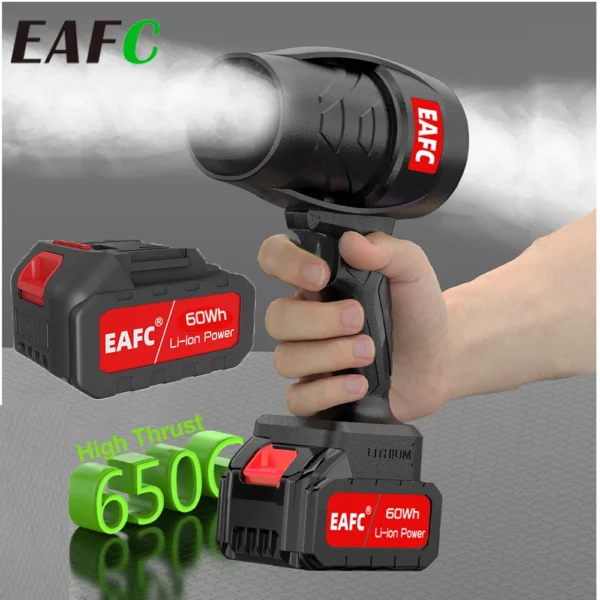 EAFC Turbo-Ventilator: Leistungsstarker, stufenloser Turbofan-Laubbläser mit 21V Akku für den mobilen Einsatz