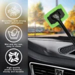 Auto-Fensterreinigungsbürsten-Set Windschutzscheiben-Reinigungswerkzeug Innenraum-Autoglas-Wischer mit Langem Griff Auto-Zubehör 2