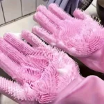 1 Paar Silikon-Geschirrspülhandschuhe, multifunktionale Haushaltshandschuhe, Reinigung, Küche, Reinigung, Wärmeisolierung, magische Handschuhe