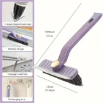 Multifunktionale Badezimmer-Fugenreinigungsbürste mit Clip-Schaber Fliesenbürste 4-in-1 360° °   Rotierende Reinigungsbürste mit Harten Borsten 3