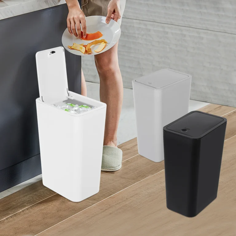 3er-Set Mülleimer, 9 Liter Küchenmülleimer, Press-und-Drück-Deckel-Design, abnehmbarer Deckel, für Küche, Bad, Büro NEU 2