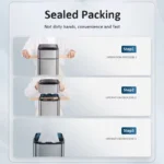 Papierkorb, 20 Liter, Edelstahl, großer Küchenmülltonne, intelligenter Mülleimer, 20 l, 15 l, Lebensmittelabfallbehälter, automatischer Sensor 4