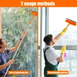 Ausziehbares Werkzeugset für Fensterreiniger 180 °   Drehbarer Fensterwischer mit langem Griff, Haushaltsrakel, Wischer, Staubreinigungsbürste, Neu 3