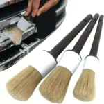 3PCS Auto Außen Innen Detail Pinsel Wildschwein Haar Borsten Pinsel für Auto Reinigung Auto Detail Werkzeuge Dashboard Reinigung Pinsel