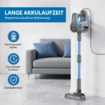 Akku Staubsauger Kabellos Akkustaubsauger Akkusauger - Kabelloser Stabstaubsauger Elektrische Sauger Kehrbesen mit Ladestation 6