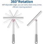 360-Grad-drehbarer Duschabzieher, Glaswischer, Schaber, Rakelreiniger mit Silikonhalter, Badezimmerspiegel, Schaber, Reinigung 3
