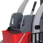 Reinigungswagen F08191G aus grauem Kunststoff, 150 Pfund Tragkraft, 4-Rad-Mehrzweck-Reinigungstrolley für die Hausreinigung 4