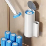 Upgrade WC-Bürsten-Set mit langem Griff und Einweg-Austauschköpfen, Hygienische Badreinigungsbürste für Toilette, antibakterielle weiche Borsten, Tiefenreinigung, Ersatzköpfe leicht austauschbar, WC-Zubehör für Zuhause