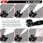 ONEVAN 200Bar Bürstenlose Hochdruckreiniger Pistole 3500W 6in1 Cordless Spritzpistole Auto Garten Waschmaschine Werkzeug Für makita 18V Batterie Pin 4