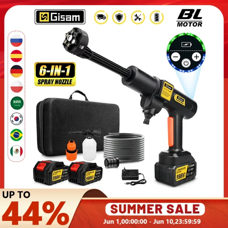 G nto 200 Bar bürstenloser elektrischer Hochdruckreiniger 6-in-1 Autowaschgarten-Wasserpistole Spritzpistole für Makita 18 V Batterie Pin