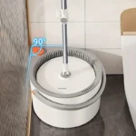 Joybos Schmutzwasser-Trennungs-Wischmopp & Eimer Set, Turbinen-Selbstreinigungssystem, [Rund+Quadratisch+Dreieckig] 3 Moppköpfe mit 6 Pads, 90 °   Faltbarer Flachmopp für Wände & Fußleisten, Nass- & Trockenreinigung für Zuhause/Wohnmobil/Wohnheim 7