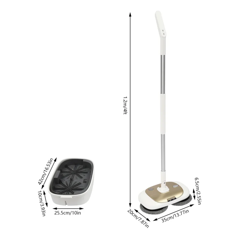 Kabelloser Elektrischer Wischmopp mit Reinigungseimer EU-Stecker Handgeführter PP Gold-Weißer Akku-Wischmopp mit Lithium-Batterie Geräuscharm Einfache Montage 2