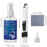 MIRAVEXL Bildschirmreiniger-Set 50ml - Sicheres Spray für Handys, Laptops, Fernseher & Brillen, mit Mikrofasertuch & Reinigungsbürste 6
