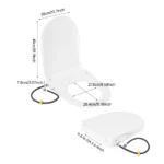 D-förmiger, nicht-elektrischer Bidet-Toilettensitz mit Doppeldüse, 3-Loch-Sprühfunktion für Vorder- und Rückseitenreinigung, wasserdruckbetrieben, sanft schließend, aus PP-Material, einfache Installation, selbstreinigende Düse, universelle Passform für Badezimmerhygiene und Körperpflege 6