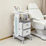 Beauty-Trolley mit Aufbewahrungsfächern, 2 Schubladen, 4 Rollen, Rollender Organizer, Make-up-Künstler-Desktop-Caddy mit Leichtgängigen Rollen 4