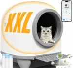Intelligente Reinigungs-Katzentoilette, 80L Raumkapsel, 9L Katzentoilette, mit Sicherheitssensor, APP-Steuerung, automatische Katzentoilette mit Anti-Einklemm-Funktion, geeignet für Familien mit mehreren Katzen.