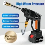 60 Bar 21V Kabellose Hochdruck-Autowaschpistole 20000mAh/30000mAh Autowaschpistole Elektrische Wasserpistole 6