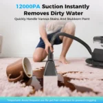 Teendow C6 MAX 3-in-1 Dampf-Teppichreiniger 1650W Hochleistungs-Dampfreiniger 12000Pa Starke Saugkraft Doppelte Wassertanks Haustierfreundlicher Polsterreiniger Tragbare Haushaltswaschmaschine für Sofa Teppich Fleckenentferner 3