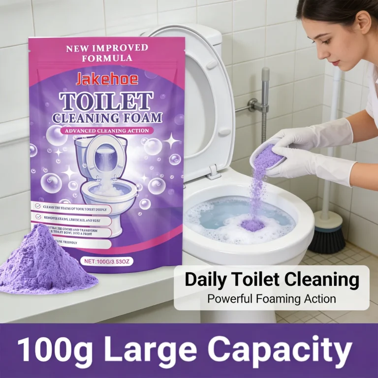JAKEHOE Toilettenreinigungspulver Tiefenreiniger Gelbe Fleckenentferner Geruchsentferner Keramikoberflächenpflege Haushalts-Badezimmerreiniger 100g 2