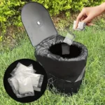 100-teiliges tragbares Camping-Toiletten-Set: 50 Müllbeutel + 50 Toiletten-Gel-Packs. Passend für Standard-18,93-Liter-Eimer, ideal für Camping, Wandern 6