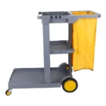 Kommerzieller Kunststoff-Reinigungswagen mit Wäschesack, Mobiler Trolley für Hotel-Hauswirtschaft und Einkaufszentren 5