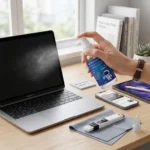 MIRAVEXL Bildschirmreiniger-Set 50ml - Sicheres Spray für Handys, Laptops, Fernseher & Brillen, mit Mikrofasertuch & Reinigungsbürste 3