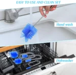 Flexible Lange Abflussbürste, Doppelseitige Elastische Nylon-Reinigungsbürste für Schläuche und Rohre, Leistungsstarker Abflussverstopfungsentferner 5