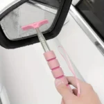 1 Stück Edelstahl, Teleskop-Auto-Rückspiegelwischer mit einziehbarem, geschichtetem Bürstenkopf – tragbares Fensterreinigungswerkzeug. 5