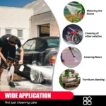 21 V kabellose elektrische Waschpistole, tragbarer Druckreiniger mit 2 Batterien und 5 m Schlauch, 25 cm Jet Wash für Auto, Fahrrad, Hof, Zuhause 4