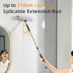 4-in-1-Fensterputzmopp, Fensterreiniger, Glaswischer, verlängert, drehbar, mit Silikonschaber, Fensterputzwerkzeuge für den Haushalt 5