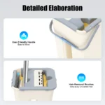 BYMAOCAR Flachmop und Eimer Set 360 °   Rotierender Bodenwischer mit 10 Mikrofaser-Pads für Nass- und Trockenreinigung 4