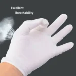 1 Paar verdickte weiße Baumwollhandschuhe für trockene Hände, feuchtigkeitsspendende Ekzem-Inspektion, Arbeitshandschuhe, waschbare, dehnbare Stoffhandschuhe 3