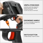 50Bar Akku-Hochdruckreiniger Waschmaschine Spray Wasserpistole Autowaschdruck Wasserreinigungsmaschine für Makita 24V Akku 2
