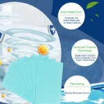 HUA HUA Toilettenreinigungstabletten, 30 Stück, sofortige Toilettenreinigungstabletten, Fleckenentfernung und Duft, Toilettenreinigungstabletten für Badezimmer 5