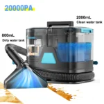 C8 Wasser-Teppichreiniger 20KPa Starke Saugkraft Handlicher Fleckenreiniger Doppelter Wassertank Fleckenentferner für Haustierflecken Sofa Auto