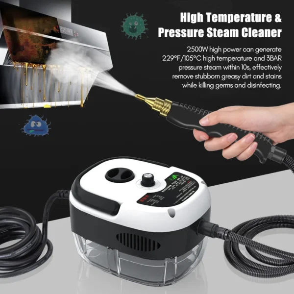 1500 W tragbarer Handdampfreiniger, Hochtemperatur-Druckdampfreinigungsmaschine mit Bürstenköpfen für Küchenmöbel