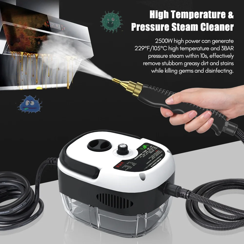 1500 W tragbarer Handdampfreiniger, Hochtemperatur-Druckdampfreinigungsmaschine mit Bürstenköpfen für Küchenmöbel 1500 W tragbarer Handdampfreiniger, Hochtemperatur-Druckdampfreinigungsmaschine mit Bürstenköpfen für Küchenmöbel