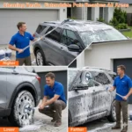 Autowaschbürste Autoreinigungsbürste Autowaschzubehör Teleskopischer Langstiel-Autowaschmop Weiche Borsten Haus-Boden-Fenster-Reinigungsmop 6