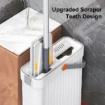 Flachmopp- und Eimer-Set, multifunktionaler Haushaltsmopp für Nass- und Trockenreinigung von Böden, für Badezimmer, Küche, Fenster, Toilettenreinigungswerkzeug 5