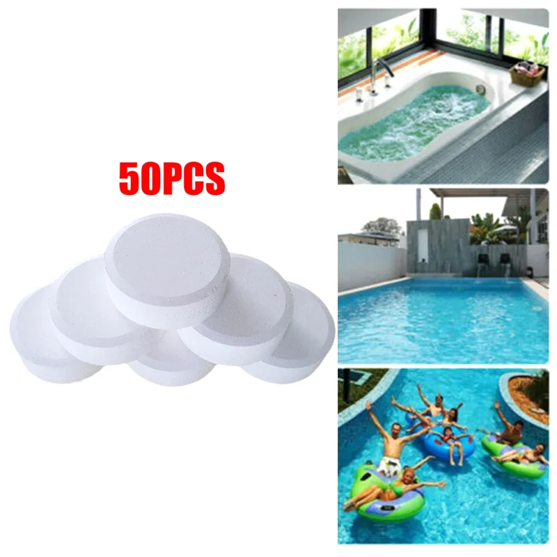 50 stücke/Flasche Schwimmbad reinigungs tablette Chlor brom tabletten reiniger Schwimmbad Haushalts reinigungs mittel