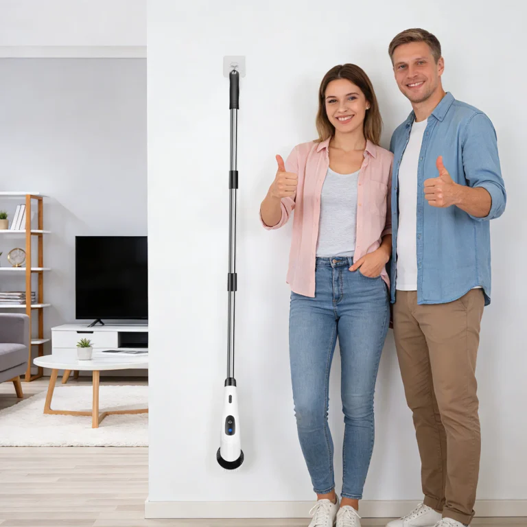 Elektrische Reinigungsbürste, Elektrische Reinigungsbürste mit Verlängerungsgriff und Austauschbaren Bürstenköpfen, 380 U/min für Haus, Boden, Auto