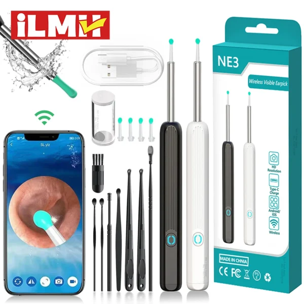 Smart Visuelle Ohr Reiniger HD Ohr Sticks Otoskop USB C Lade Endoskop Wachs Entfernung Werkzeug Earpick MIni Kamera Gesundheit Pflege Set
