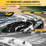 Teleskop-Wischmopp mit 15°-gebogener Autowaschbürste geeignet für die Reinigung von Fenstern und Karosserien von SUVs LKWs und Wohnmobilen  Mit 2 Wischmoppköpfen 8