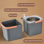 Neue abnehmbare Doppeleimer Mop Spin Mop Bucket Sets 360° °   Spinning Floor Cleaning Mop Wiederverwendbare Mikrofaserköpfe Home Lazy Mop 4