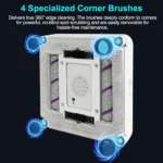 Fensterputzroboter ABIR WD10, Doppelwalzenbürsten, 4 Eckbürsten, 6-Wege-Wassersprühfunktion, 10000PA Saugkraft, Nassreinigung & Schrubben Kombi 3