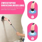 Wiederaufladbare Rotations-und Teleskop-Scheuersaugmaschine mit 7 Bürstenaufsätzen, 2 Geschwindigkeitsstufen geeignet für die Reinigung von Badezimmern, Küchen, Gartenböden, Teppichen und Autos 4