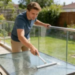 360 Grad Drehbarer Duschabzieher Glaswischer Abzieher Reiniger mit Silikonhalter Badezimmerspiegel-Schaber Reinigungswerkzeug 5