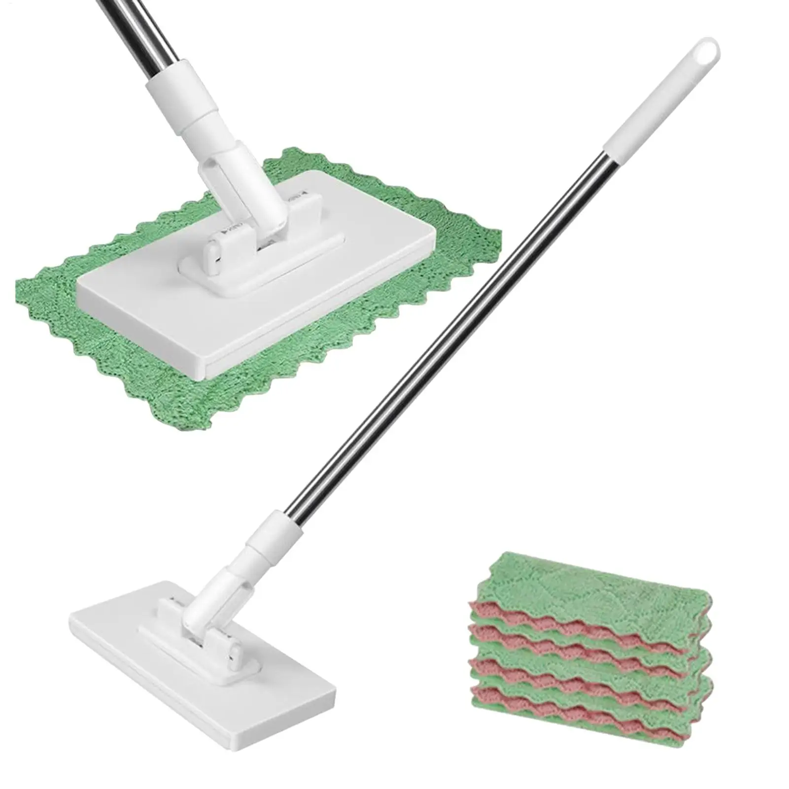 Reinigungsmop mit 4 Ersatztüchern, Einweg-Gesichtstuch-Reinigungsmop mit abnehmbarer Pressklemme, kein Handwaschen erforderlich Reinigungsmop mit 4 Ersatztüchern, Einweg-Gesichtstuch-Reinigungsmop mit abnehmbarer Pressklemme, kein Handwaschen erforderlich
