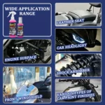 Motorrad Motorraum Reiniger Auto Polieren Fleck Entferner Glanz Schutz Entfetten Schweres Öl Fleck Staub Entferner Wartung 6